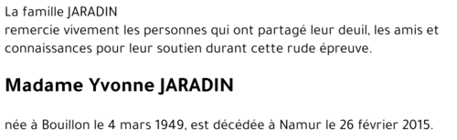Yvonne JARADIN