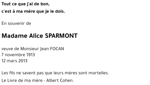 Alice SPARMONT