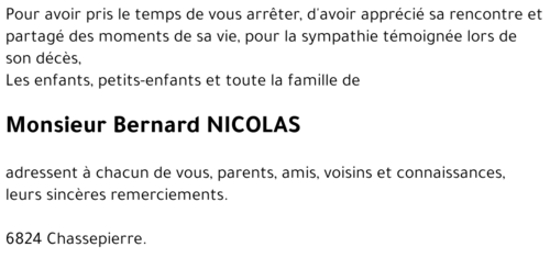 Bernard NICOLAS