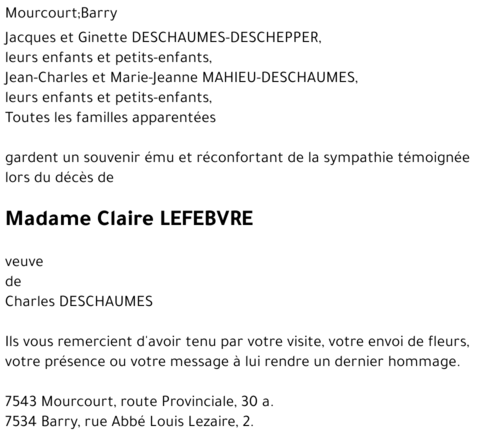 Claire LEFEBVRE