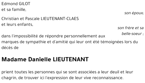 Danielle LIEUTENANT