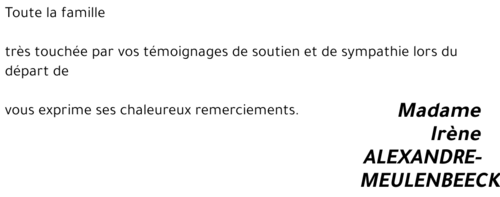Irène ALEXANDRE - MEULENBEECK