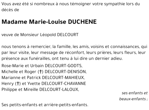 Marie-Louise DUCHENE