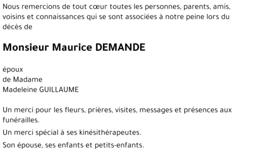 Maurice DEMANDE