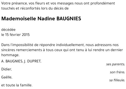 Nadine BAUGNIES