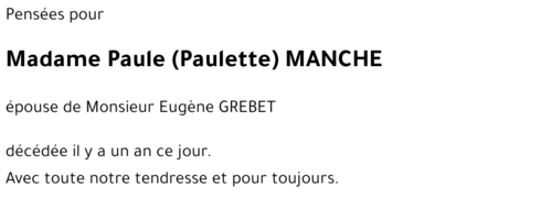 Paule (Paulette) MANCHE