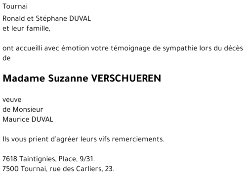 Suzanne VERSCHUEREN