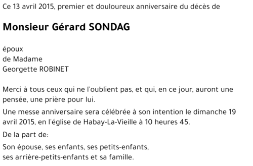 Gérard SONDAG
