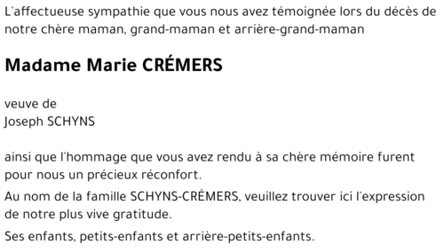 Marie CREMERS