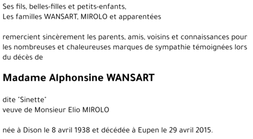 Alphonsine WANSARD