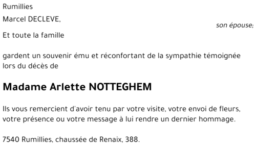 Arlette NOTTEGHEM