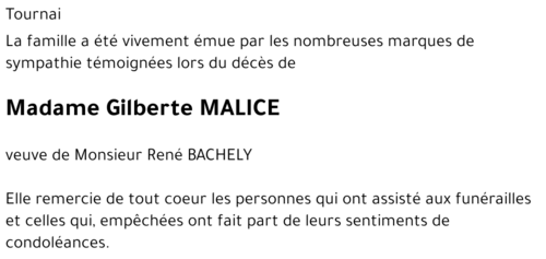 Gilberte MALICE