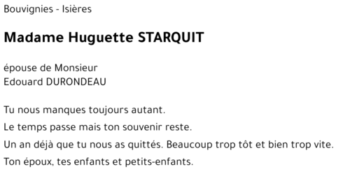 Huguette STARQUIt