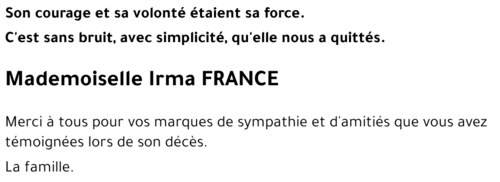 Irma FRANCE