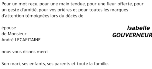 Isabelle GOUVERNEUR