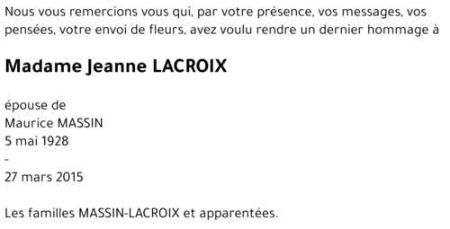 Jeanne LACROIX