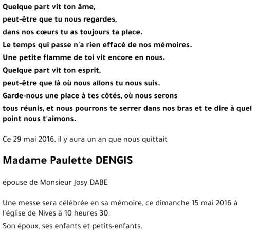 Paulette DENGIS