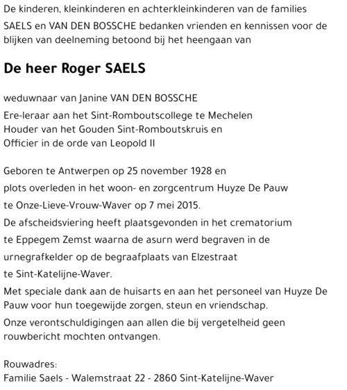 Roger SAELS