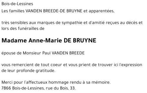 Anne-Marie DE BRUYNE