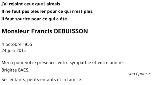 Francis DEBUISSON