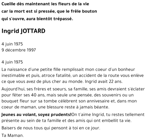Ingrid JOTTARD