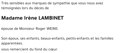 Irène LAMBINET