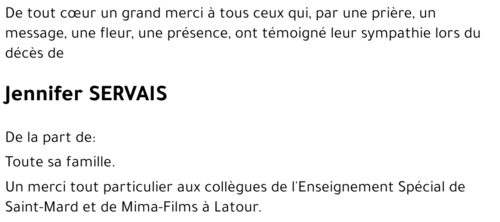 Jennifer SERVAIS