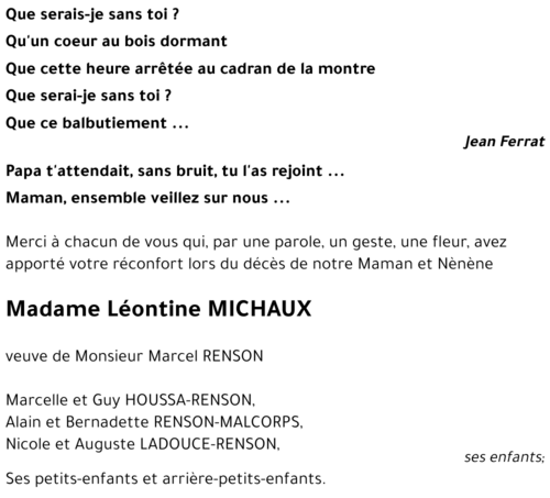 Léontine MICHAUX