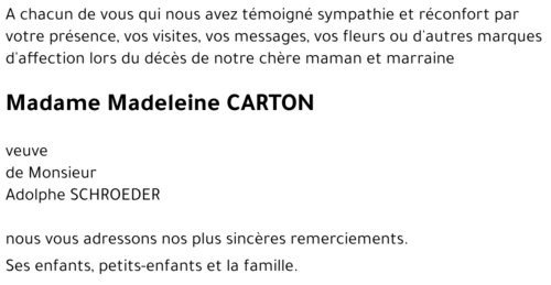 Madeleine CARTON