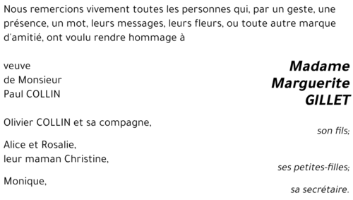 Margueritte GILLET