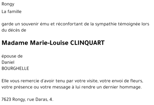 Marie-Louise CLINQUART