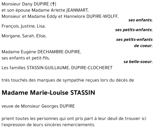 Marie-Louise STASSIN