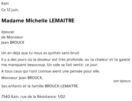 Michelle LEMAITRE