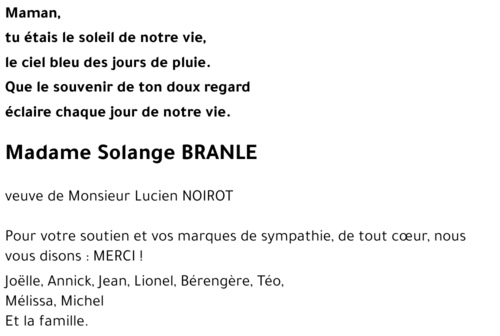 Solange BRANLE