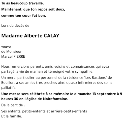 Alberte CALAY