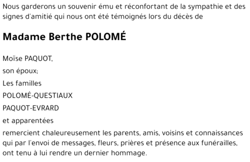 Berthe POLOMÉ