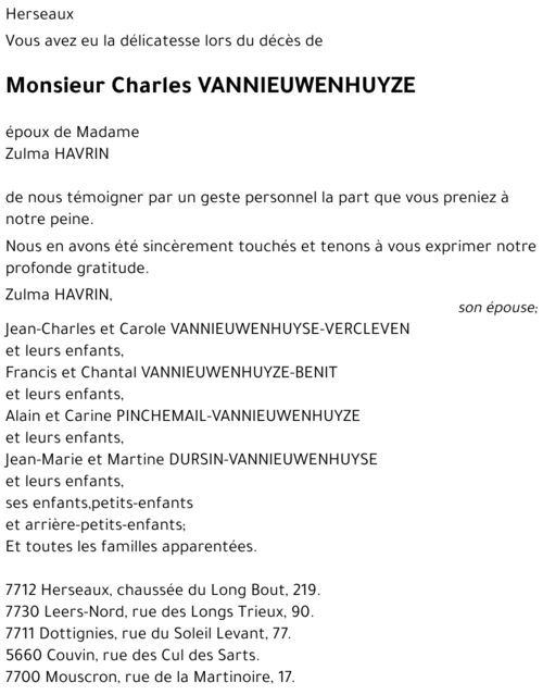 Charles VANNIEUWENHUYZE