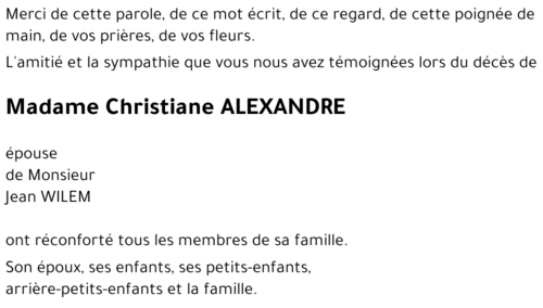 Christiane ALEXANDRE