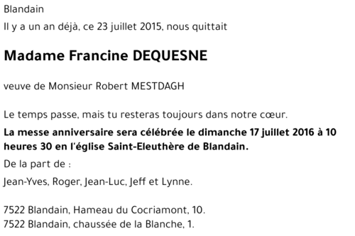Francine DEQUESNE