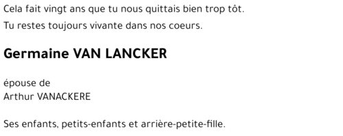 Germaine VAN LANCKER