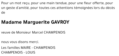 Marguerite GAVROY 