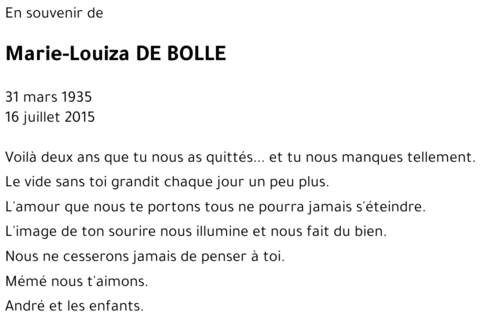 Marie-Louiza DE BOLLE