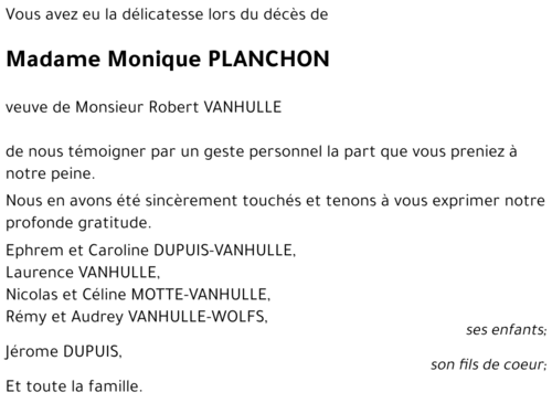 Monique PLANCHON