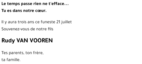 Rudy VAN VOOREN