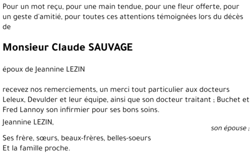 Claude SAUVAGE