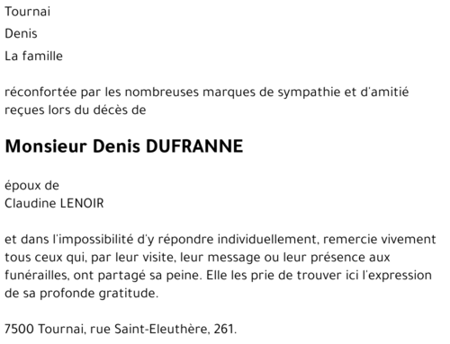 Denis DUFRANNE