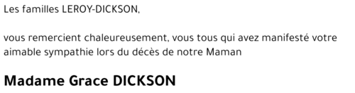 Grace DICKSON