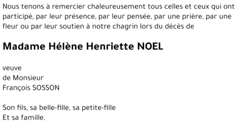 Hélène Henriette NOEL 