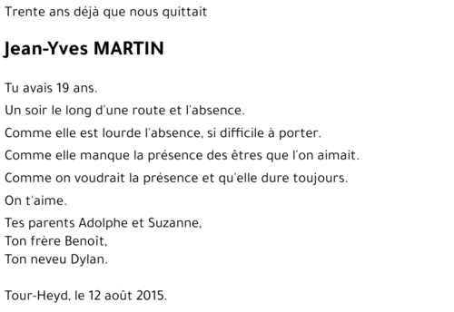 Jean-Yves MARTIN