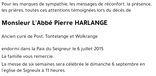 L'Abbé Pierre HARLANGE
